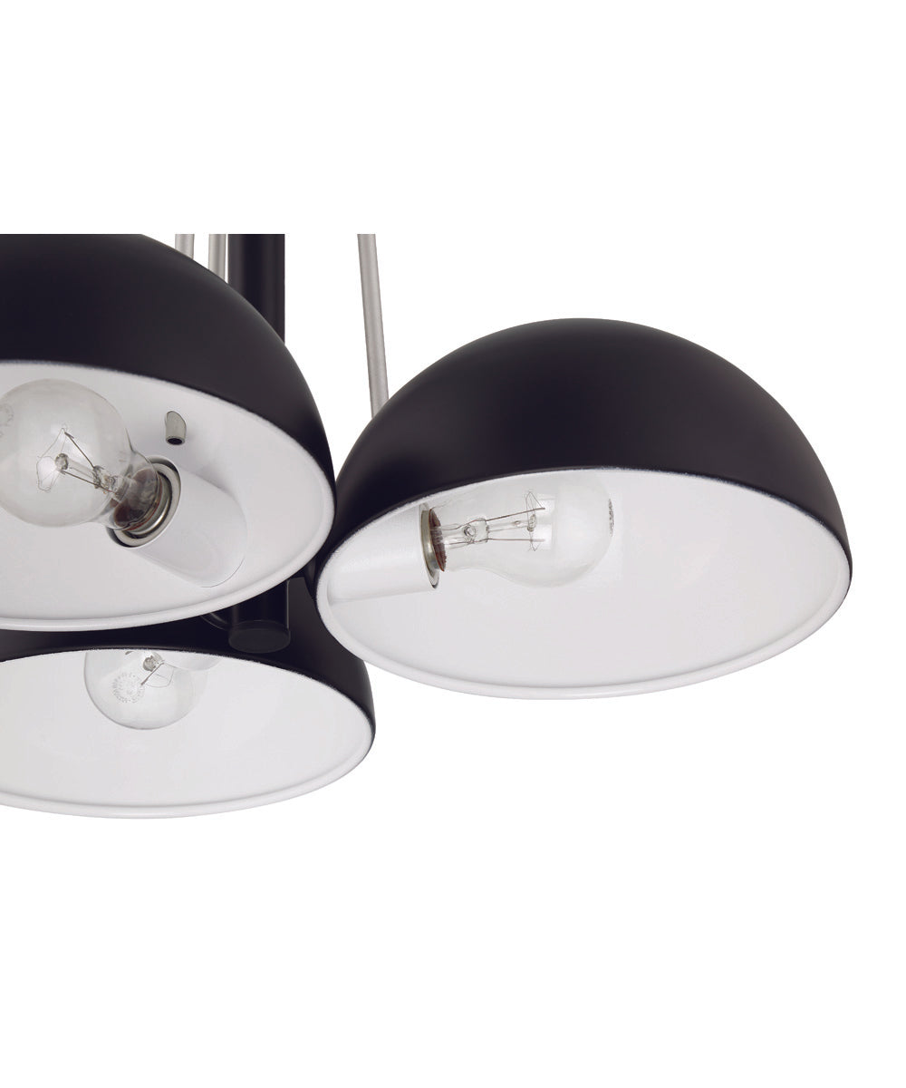 Kahn 3-Light Chandelier Midnight / Satin Aluminum