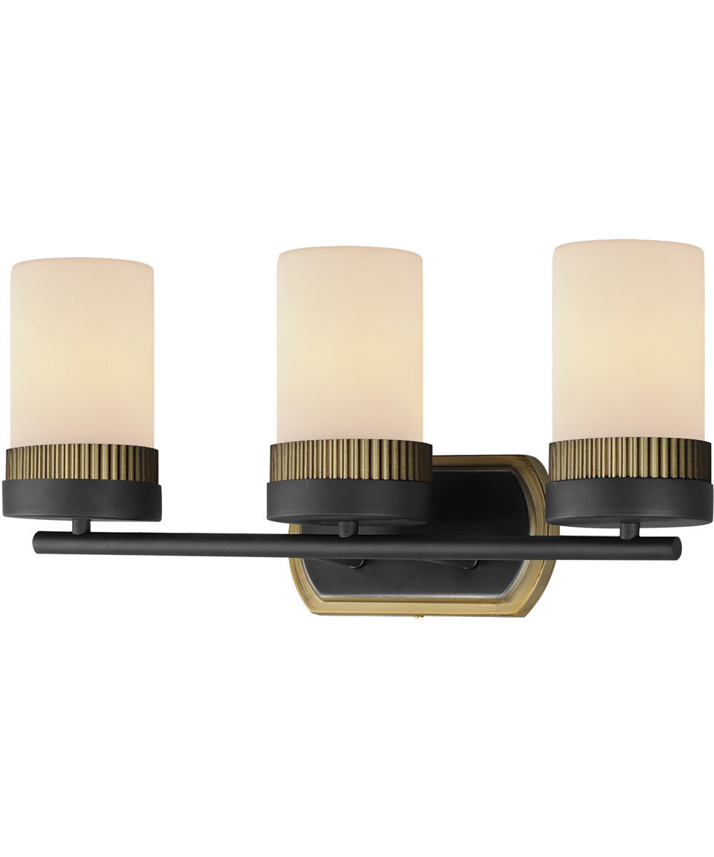 Ruffles 3-Light Bath Vanity Black / Antique Brass