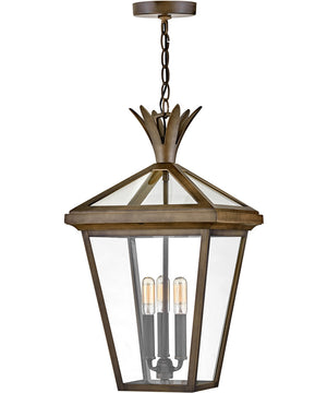 Palma 3-Light Large Outdoor Hanging Lantern in Burnished Bronze