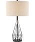 Milton 1-Light Table Lamp Matte Black/Fabric Shade