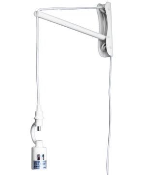 8"W The MAST 1 Light Wall Arm Converts Your Lampshade to a Wall Pendant White