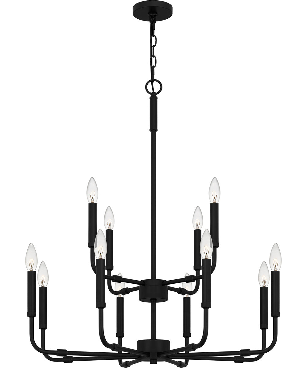 Abner 12-light Chandelier Matte Black