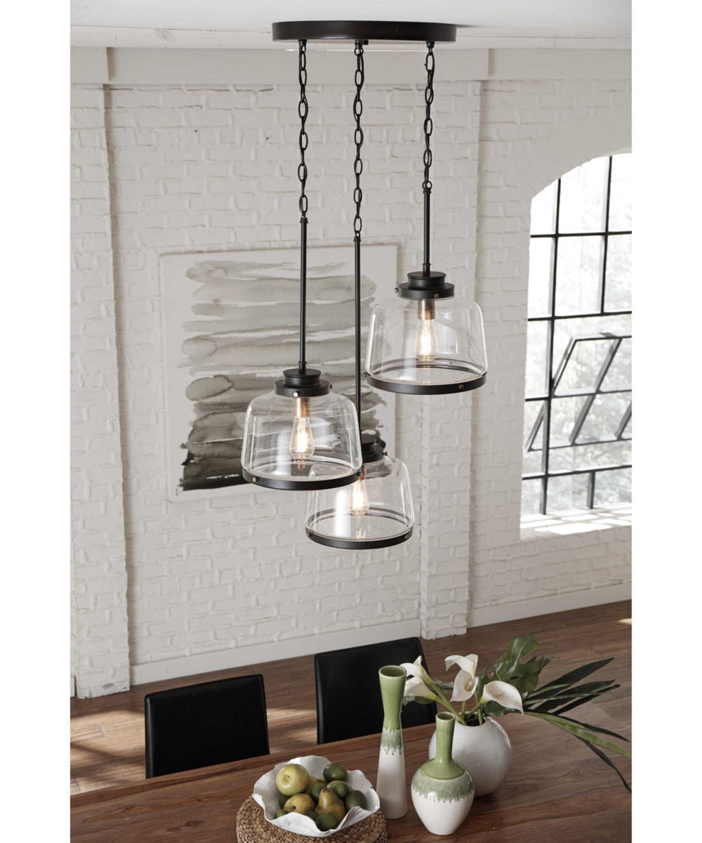 Judson 1-Light Clear Glass Farmhouse Pendant Light Antique Bronze