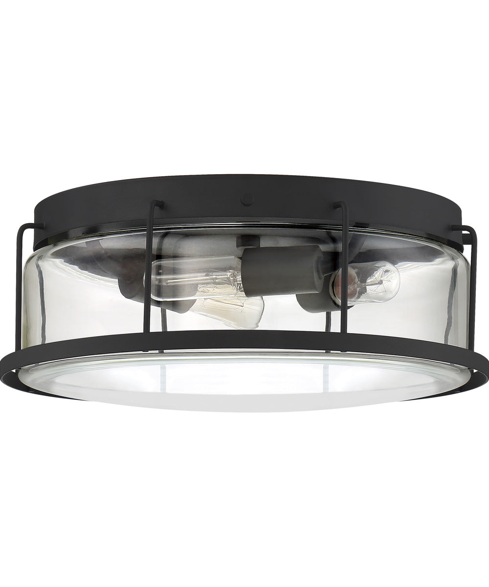 Ludlow Medium 3-light Flush Mount Earth Black