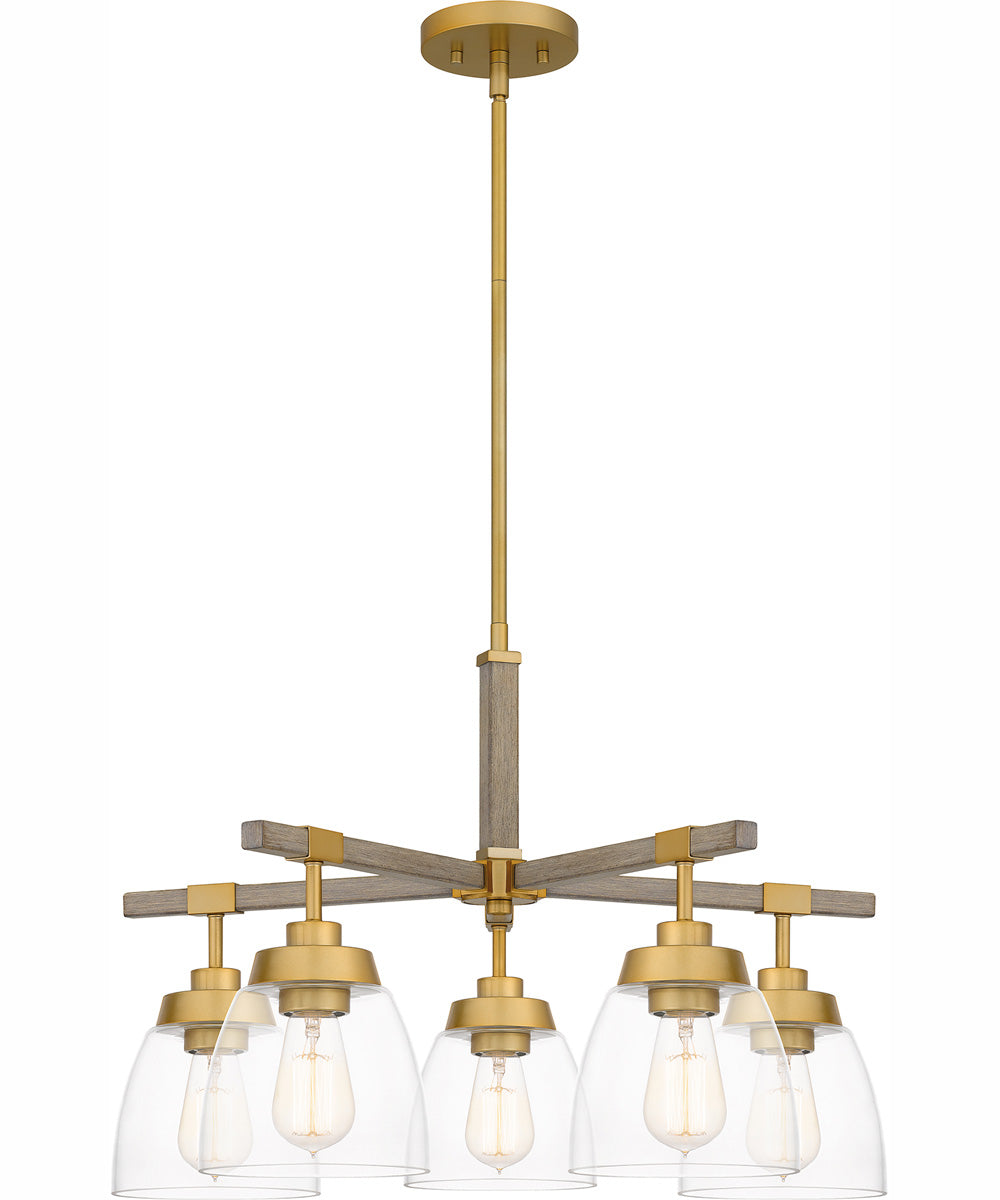 Burkett 5-light Chandelier Light Gold