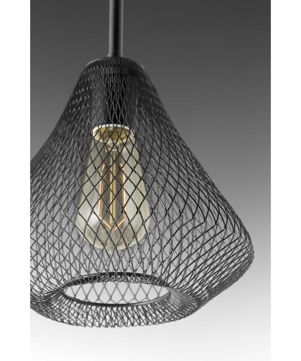 Mesh 1-Light Farmhouse Pendant Light Antique Bronze