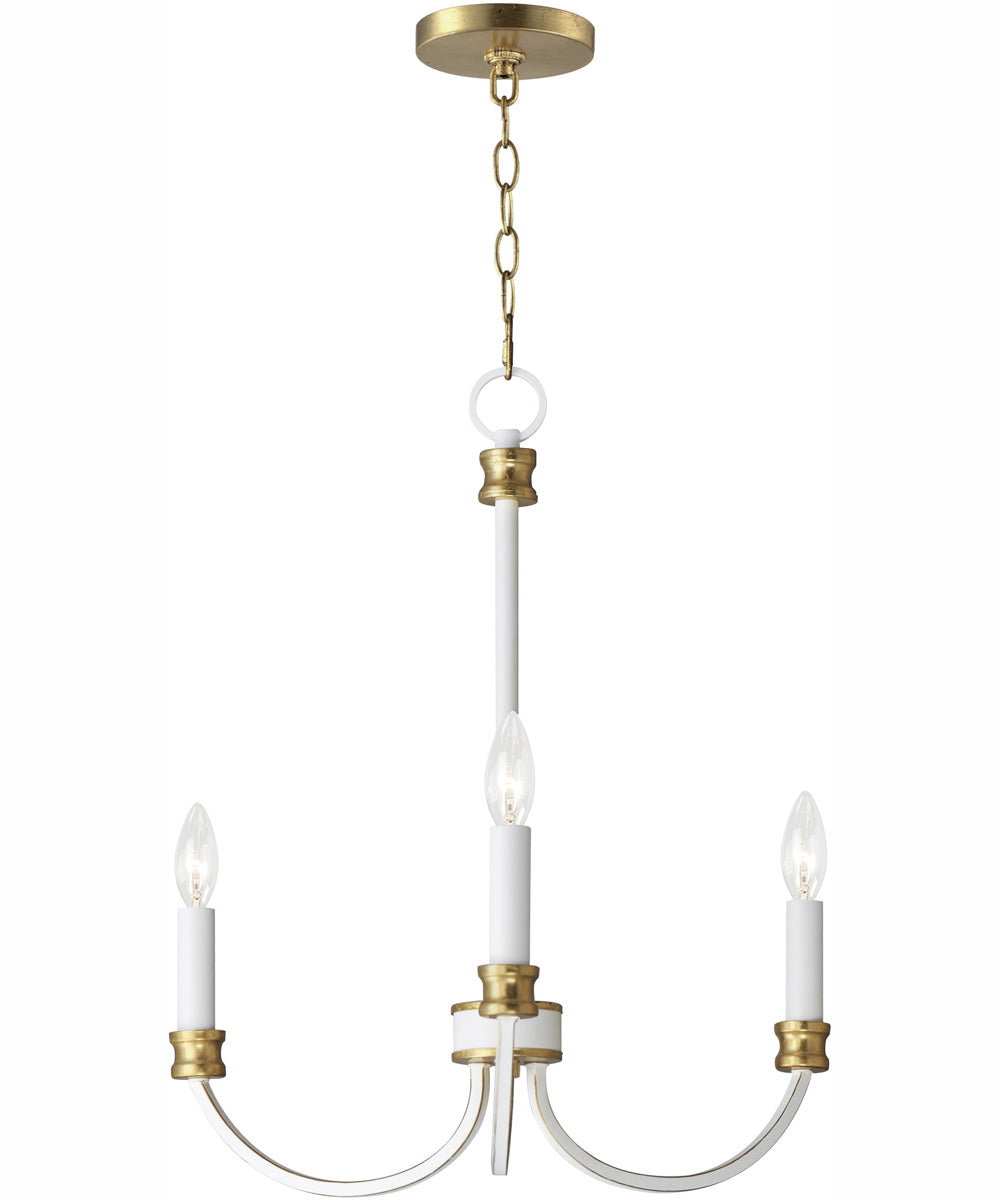 Charlton 3-Light Chandelier Weathered White/Gold Leaf
