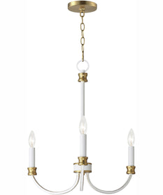 Charlton 3-Light Chandelier Weathered White/Gold Leaf