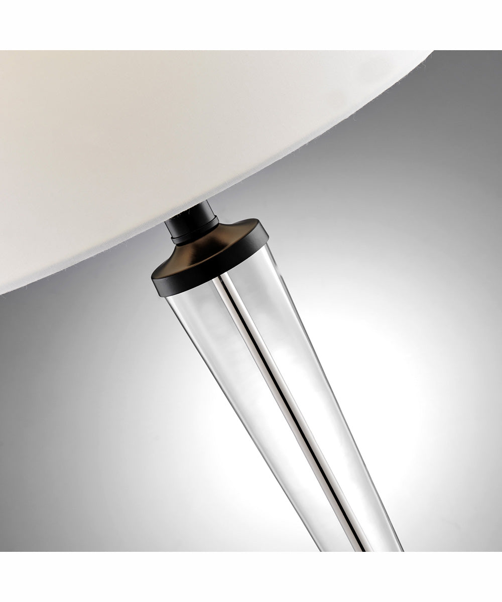 Freida 1-Light 3Pcs Floor & Table Lamp Set Black/White Shade