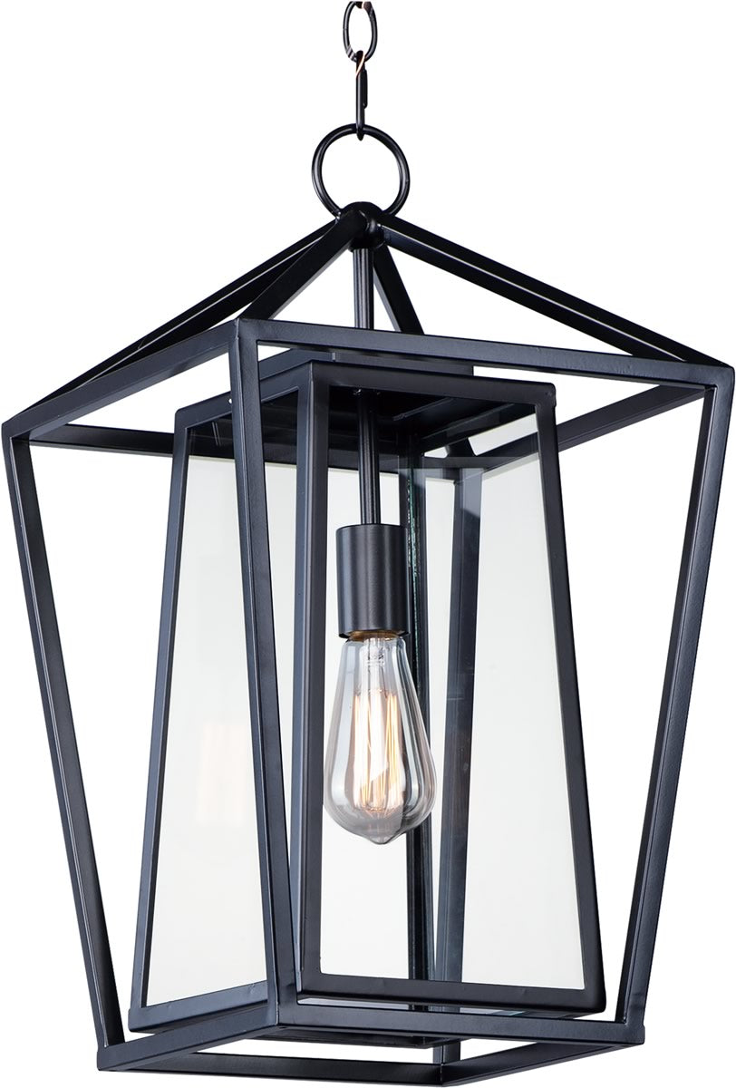 12"W Artisan 1-Light Outdoor Pendant Black