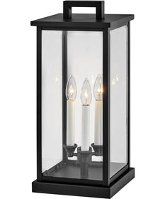 Weymouth 3-Light Large Pier Mount Outdoor Lantern in Black