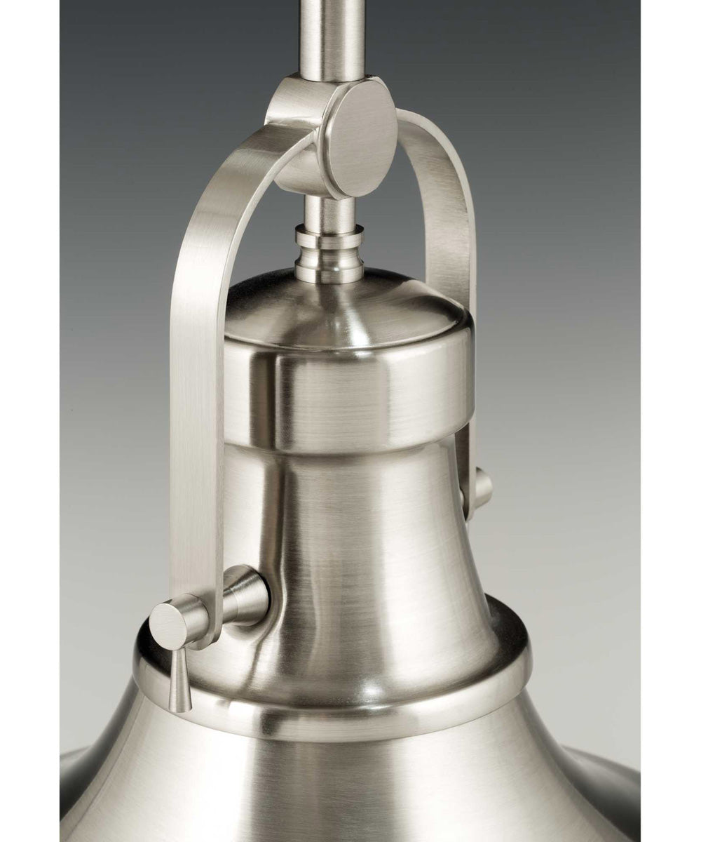 Fresnel Lens 1-Light Fresnel Glass Coastal Pendant Light Brushed Nickel