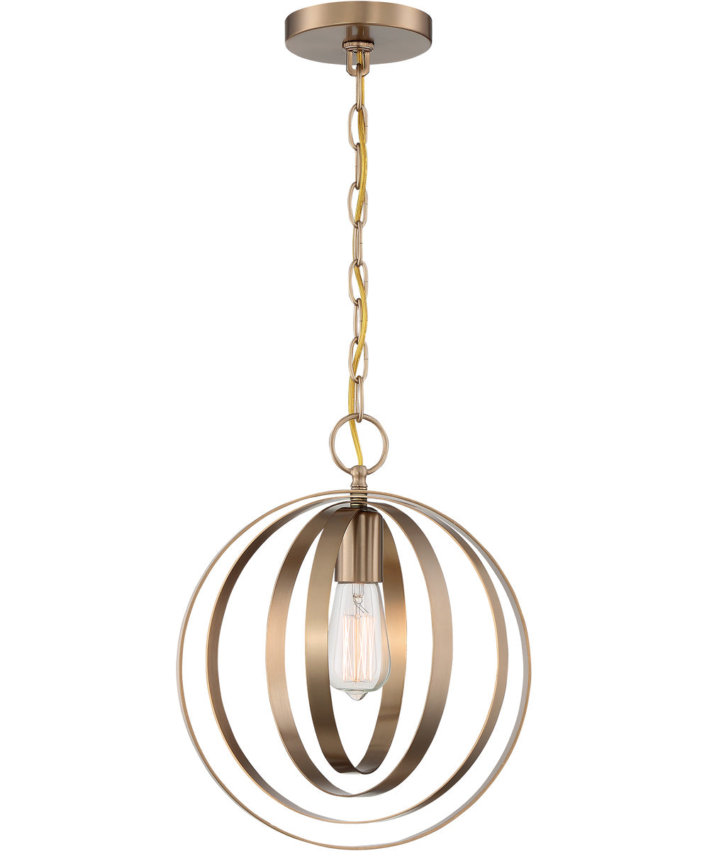 12"W Pendleton 1-Light Pendant Burnished Brass