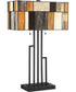 Concertina 2-Light Table Lamp Matt Black/Tiffany Shade