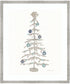 Decorative Coastal Holiday Tree IV by Kathleen Parr McKenna Wood Framed Wall Art Print (21  W x 25  H), Shiplap White Narrow Frame