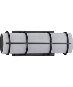 Grid LED 14-inch Matte White Linen Acrylic Modern Style Bath Vanity Wall Light Black