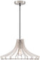 17"W Wood 1-Light  Pendant  White