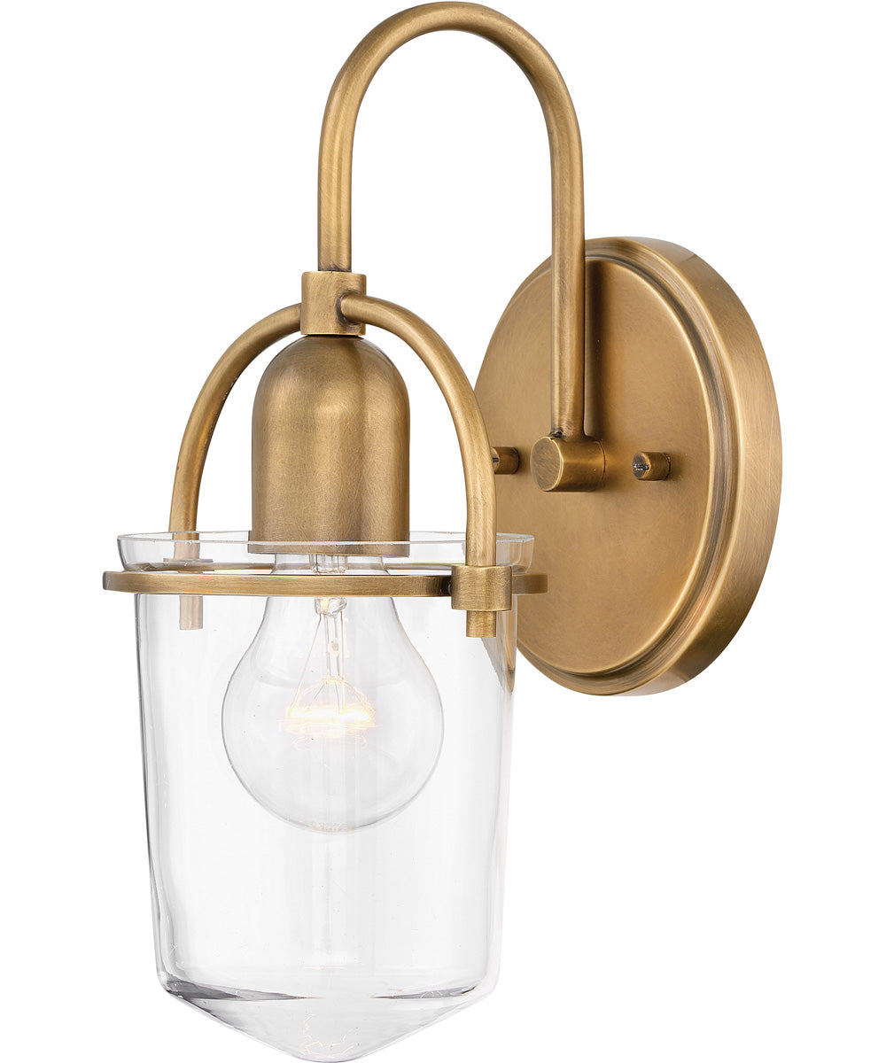 Clancy 1-Light Single Light Sconce in Lacquered Brass