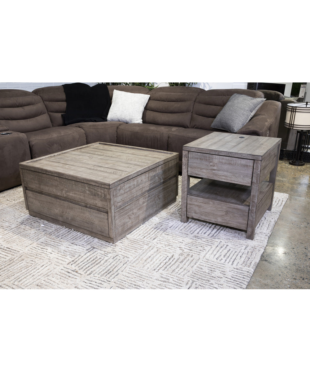 Krystanza Rectangular End Table Weathered Gray