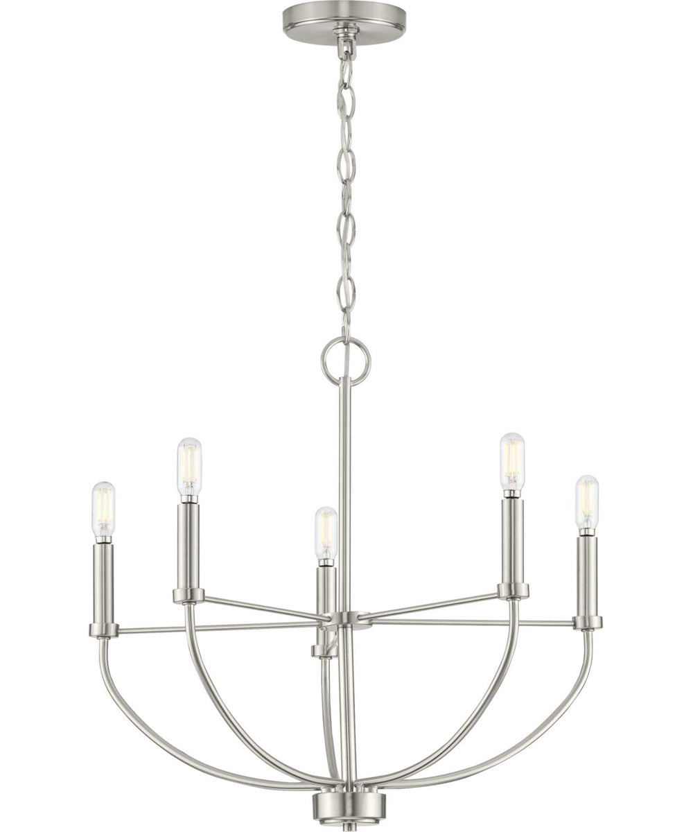 Leyden 5-Light Farmhouse Style Chandelier Brushed Nickel