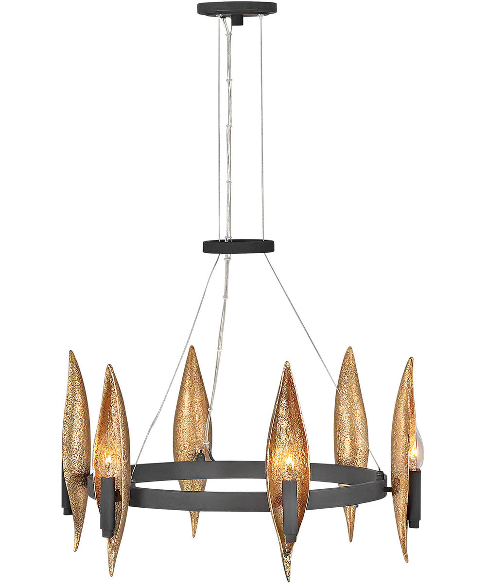 Willow 6-Light Medium Single Tier in Carbon Black