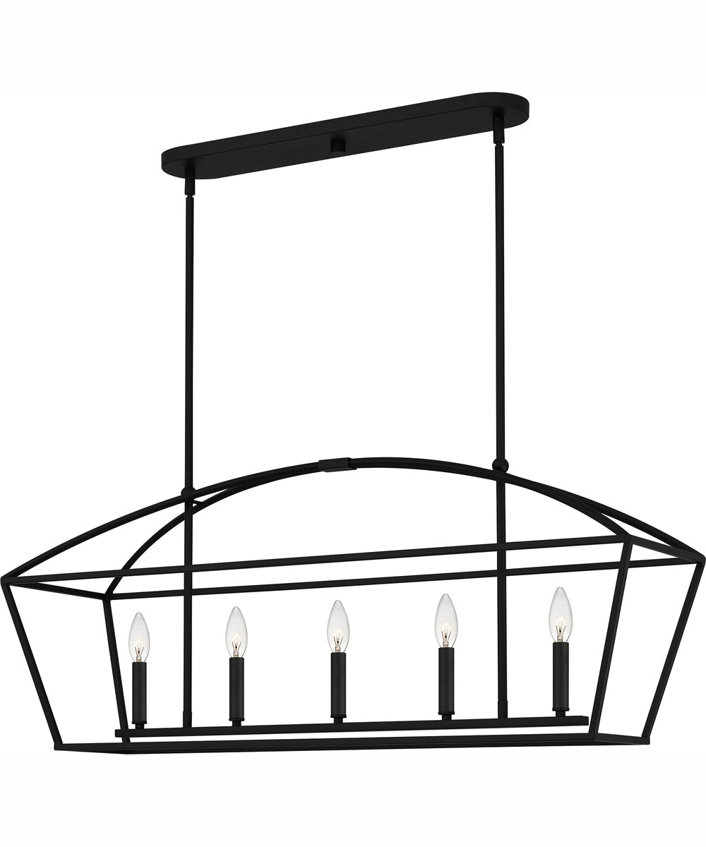 Concho Bay Medium 5-light Island Light Matte Black