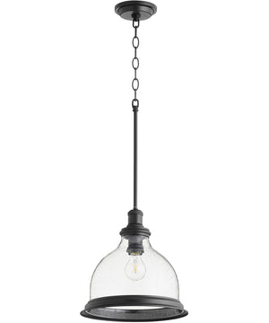 12"W 1-light Pendant Noir w/ Clear/Seeded
