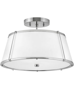 Clarke 2-Light Medium Semi-Flush Mount in Polished Nickel