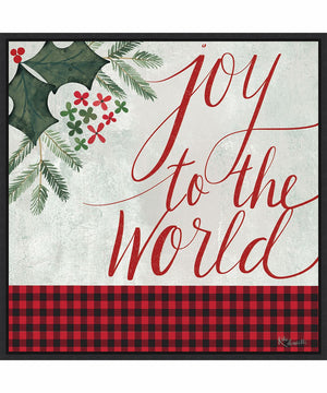 Framed Joy to the World by Katie Doucette Canvas Wall Art Print (30  W x 30  H), Sylvie Black Frame