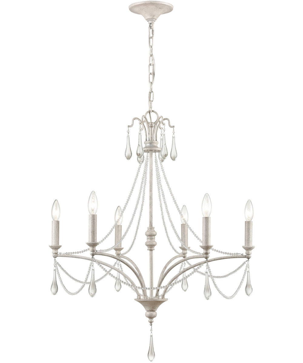 French Parlor 6-Light chandelier  Vintage White