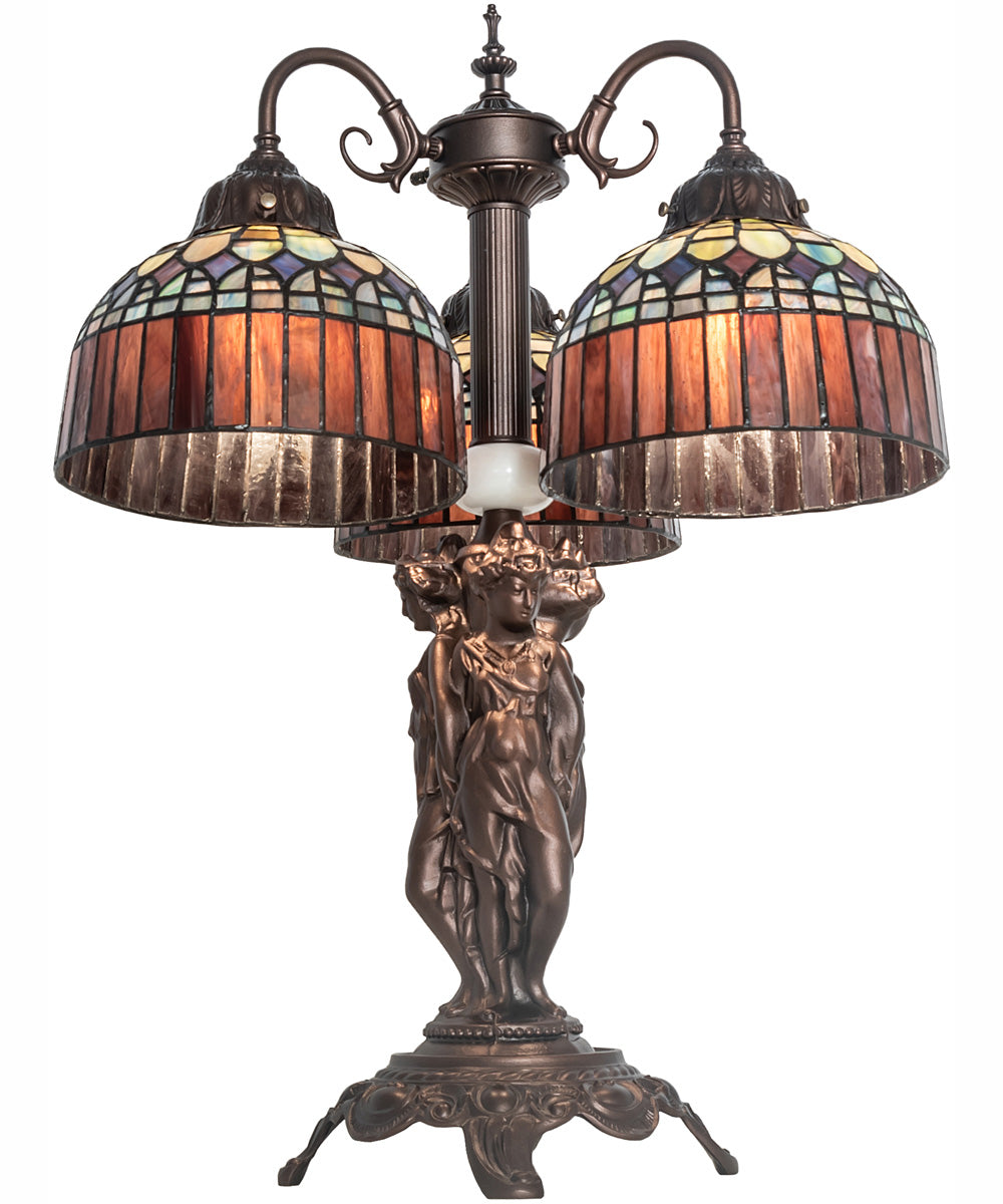 23" High Tiffany Candice 3 Light Table Lamp