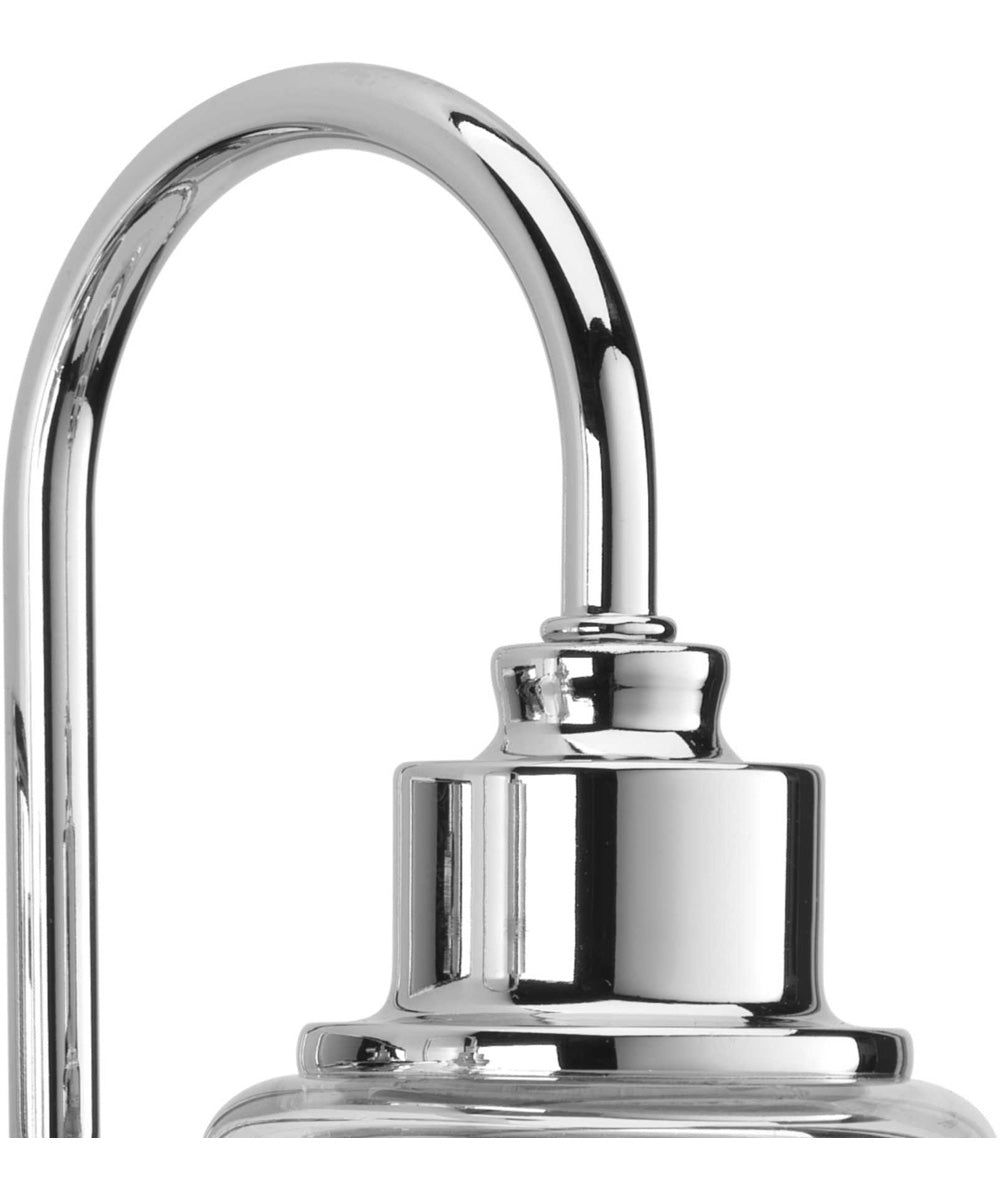 Litchfield 1-Light Clear Glass Coastal Bath Vanity Light Polished Chrome