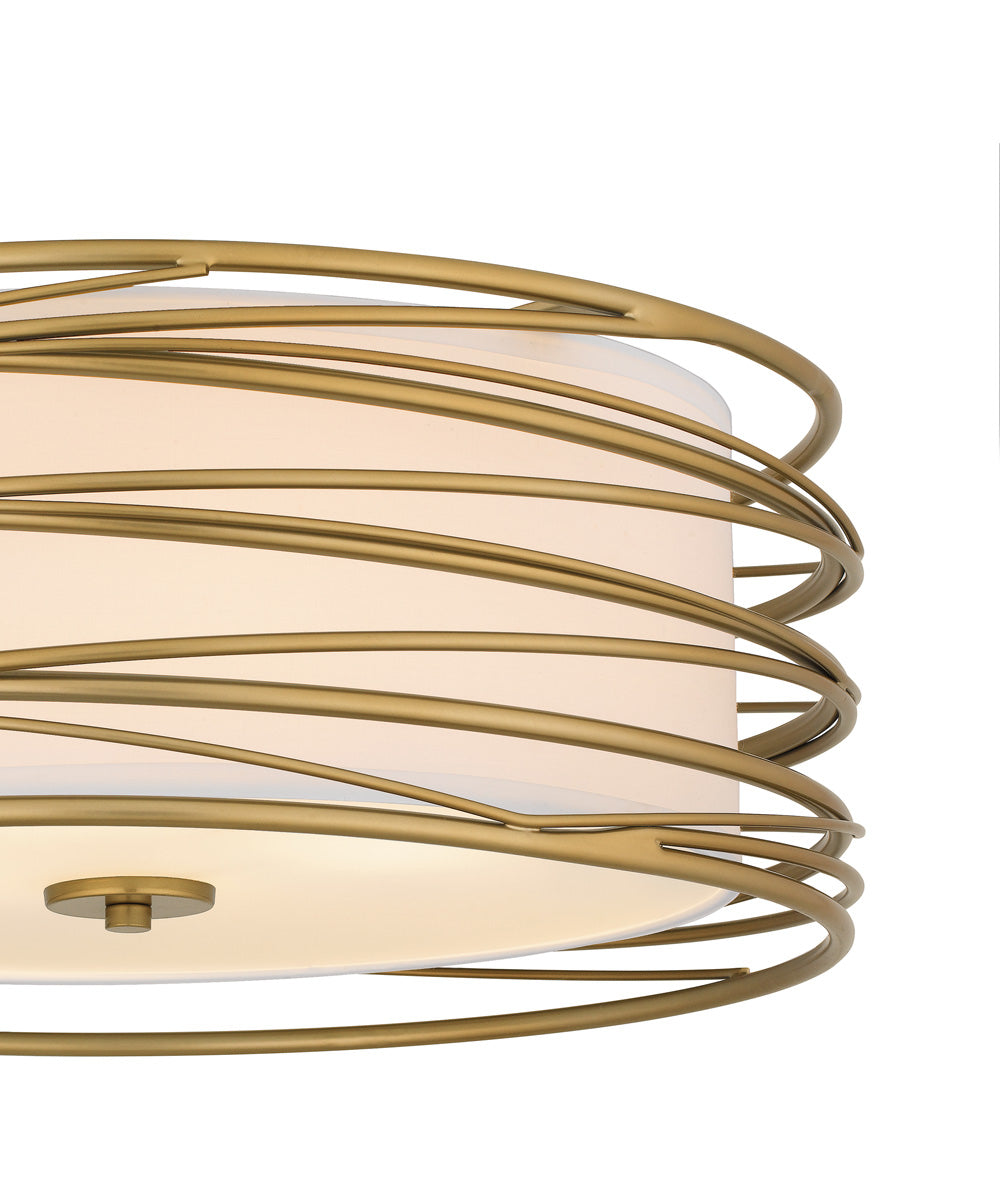 Spiral Large 3-light Semi Flush Mount Light Gold