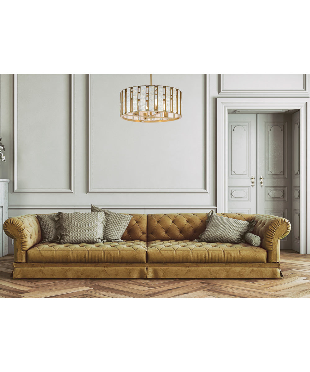 Miramar 4-Light Pendant Capiz / Natural Aged Brass