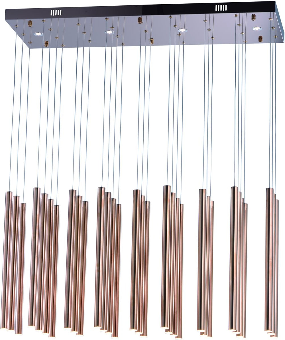 Flute LED 31-Light Pendant Rose Gold