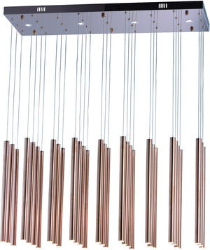 Flute LED 31-Light Pendant Rose Gold