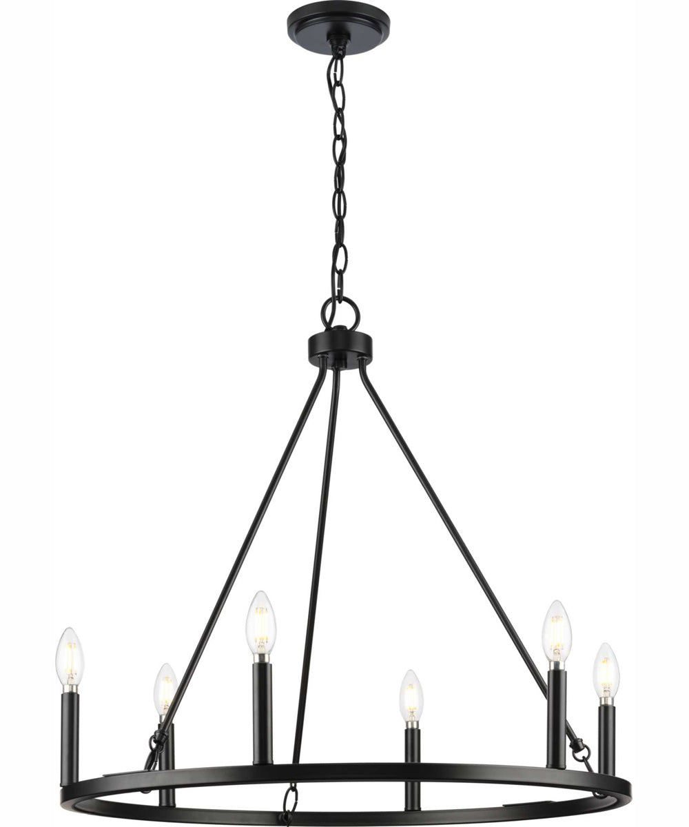 Gilliam 6-Light New Traditional Chandelier Matte Black