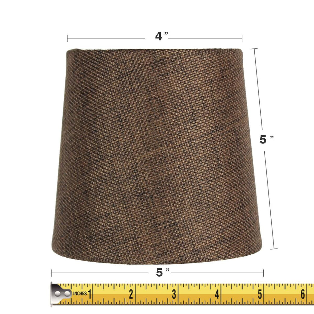 6"W x 5"H Set of 6 Chocolate Burlap Drum Chandelier Clip-On Lampshade