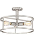 New Harbor 3-light Semi Flush Mount Brushed Nickel