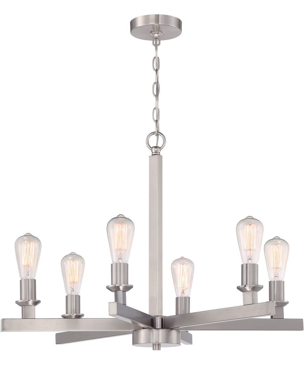 Chicago 6-Light Chandelier Brushed Polished Nickel