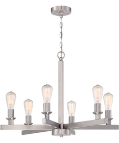 Chicago 6-Light Chandelier Brushed Polished Nickel