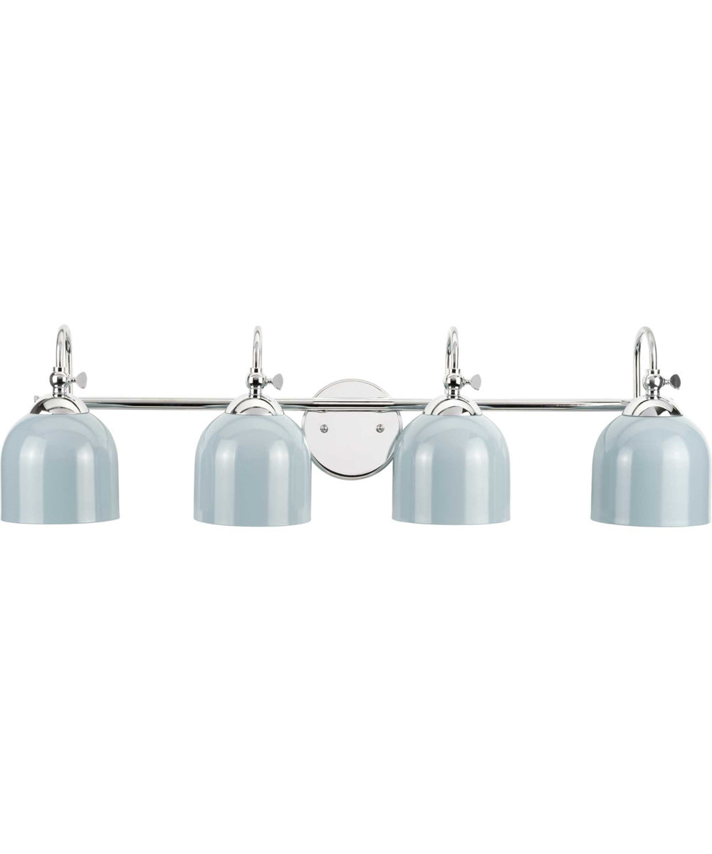 Dalton 4-Light Farmhouse Metal Shade Bath Vanity Light Polished Chrome