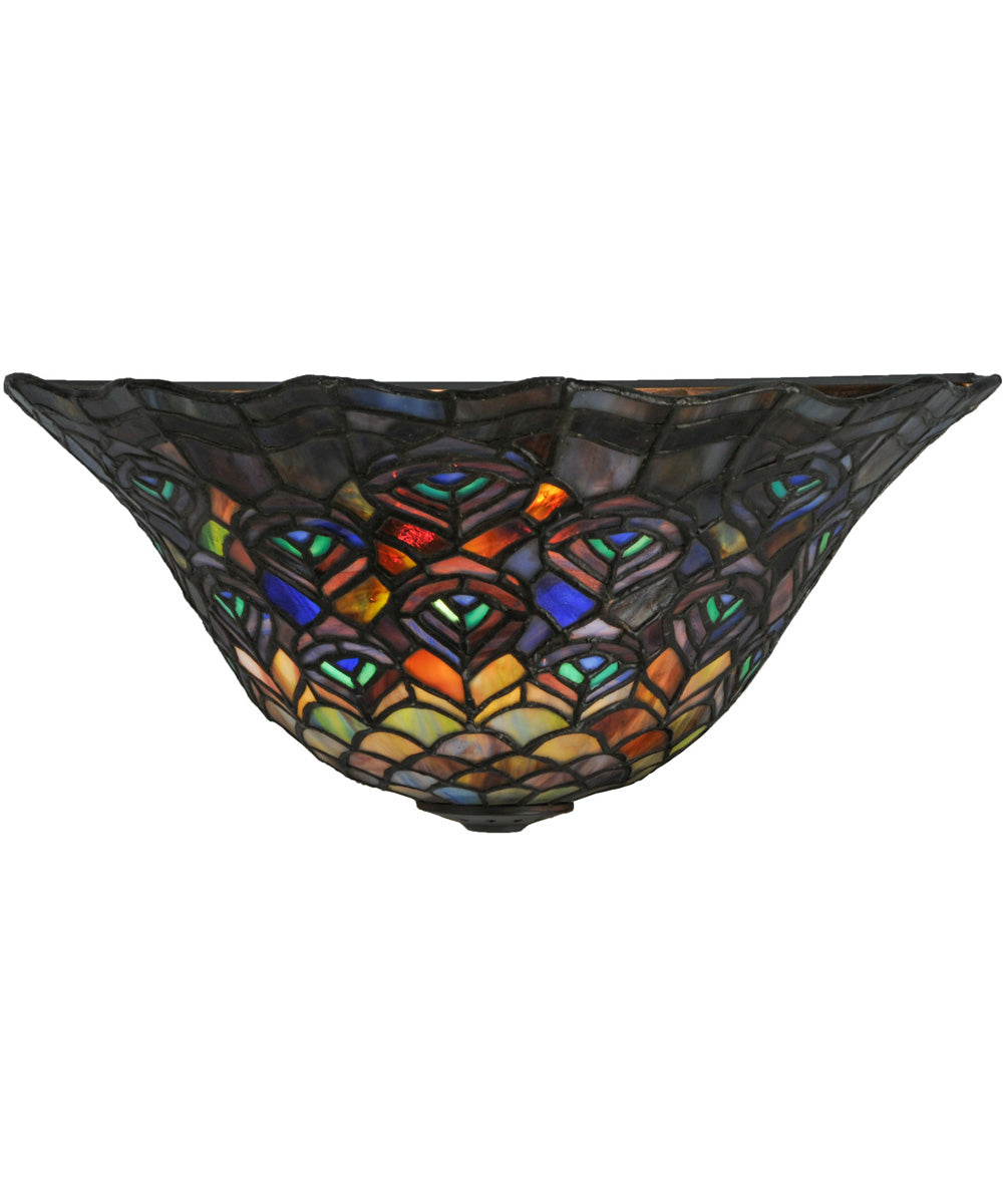 13"W Peacock Feather Wall Sconce