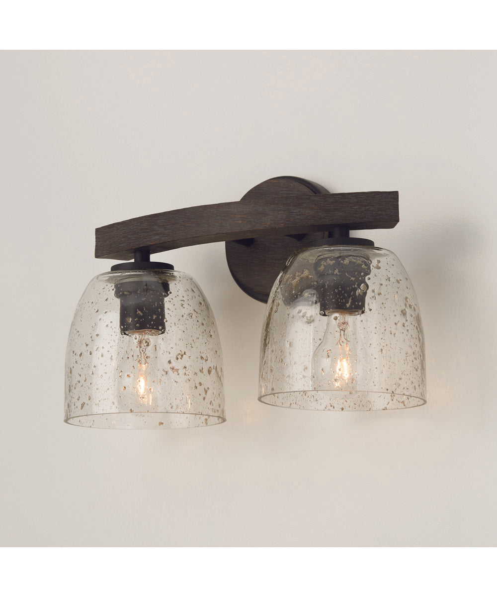 Clive 2-Light Vanity Carbon Grey and Black Iron