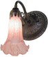 5.5" Wide Pink Tiffany Pond Lily Wall Sconce