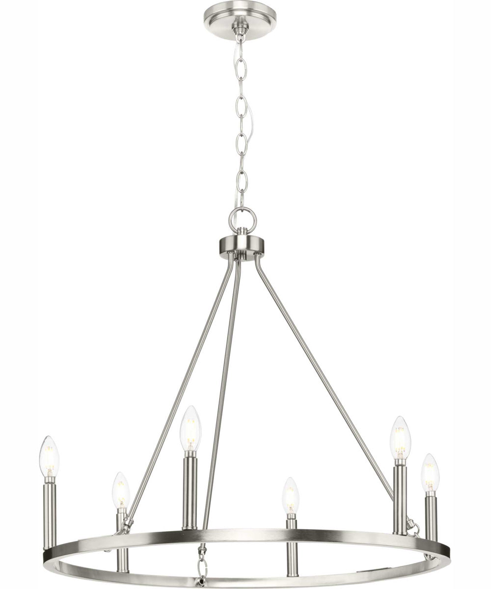 Gilliam 6-Light New Traditional Chandelier Brushed Nickel
