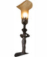 15" High Amber Tiffany Pond Lily Nouveau Lady Accent Lamp