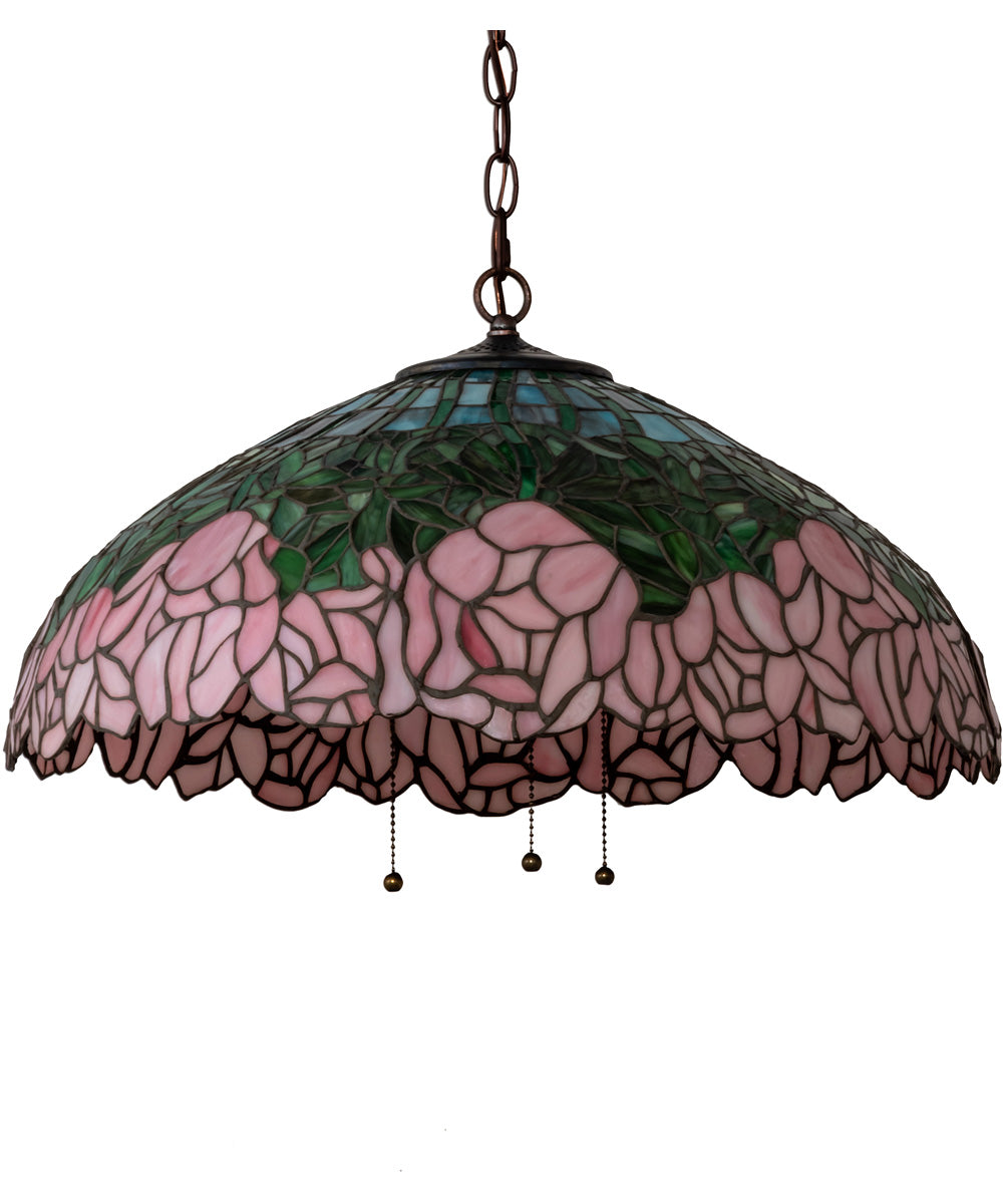 22" Wide Tiffany Cabbage Rose Pendant