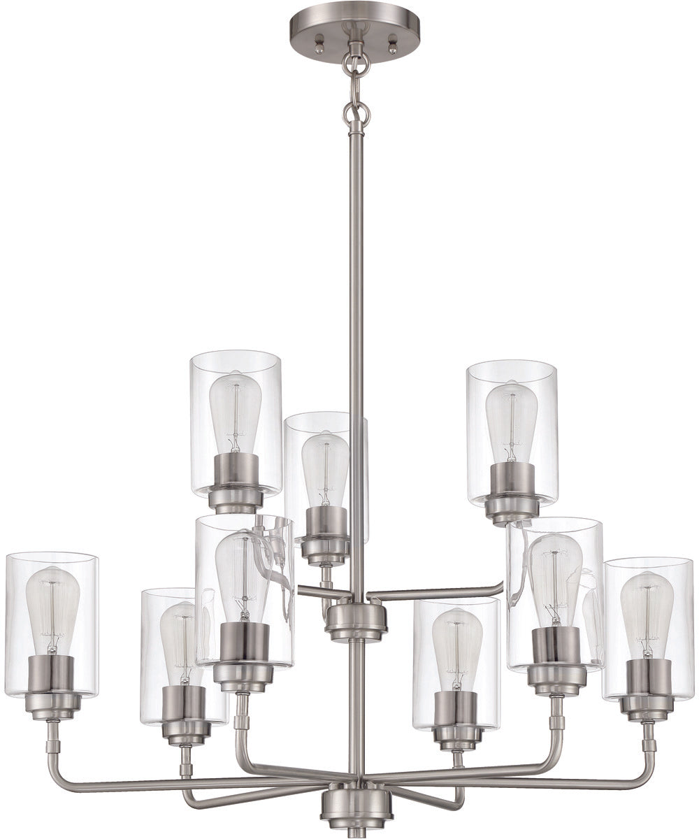 Stowe 9-Light Chandelier Brushed Polished Nickel