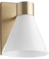 Beldar 1-light Wall Mount Light Fixture Aged Brass w/ Gloss Opal